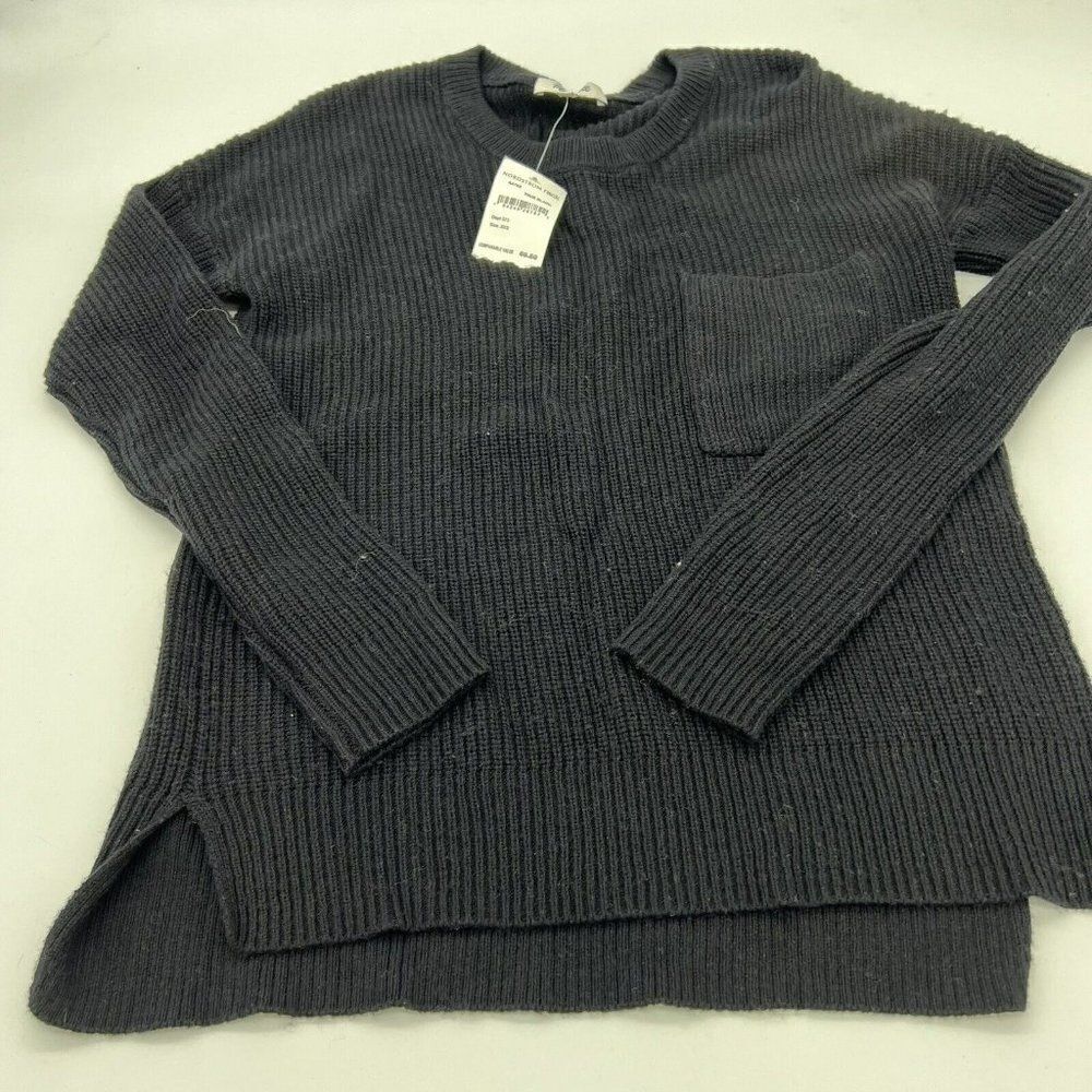 Madewell Thompson Pocket Pullover Sweater Women's Black Long Sleeve 2XS NWT